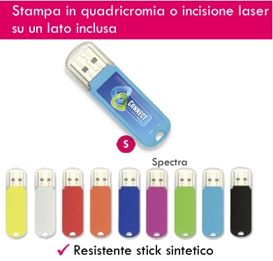 Chiavette USB personalizzate QUADRICROMIA da 4GB mod. PRE 0