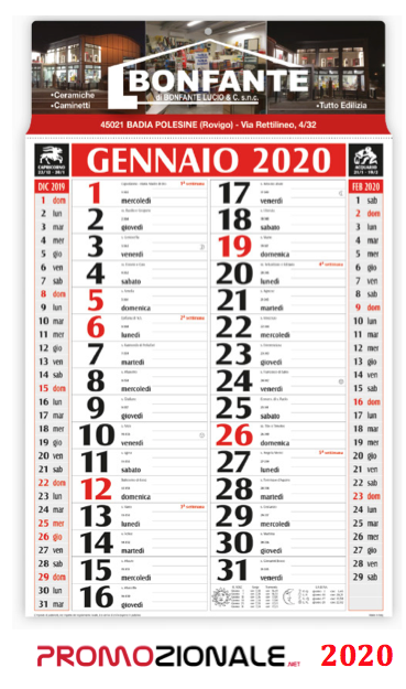 Calendario Olandese BASIC da muro mod. CA 662